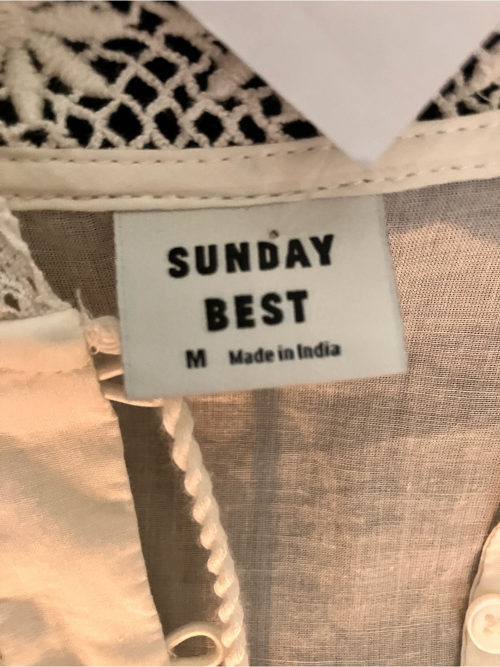 Aritzia Sunday Best Ren Faire Tiered Short Dress / White Lace Size M - Picture 6 of 7